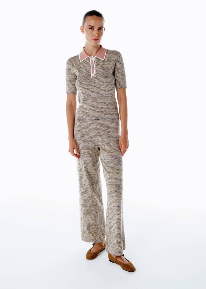 KNITSS - COLOR BLOCK KNIT PANTS MULTICOLOUR