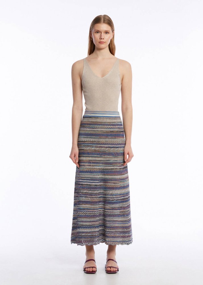 KNITSS - COLOR BLOCK KNIT SKIRT FESTIVAL