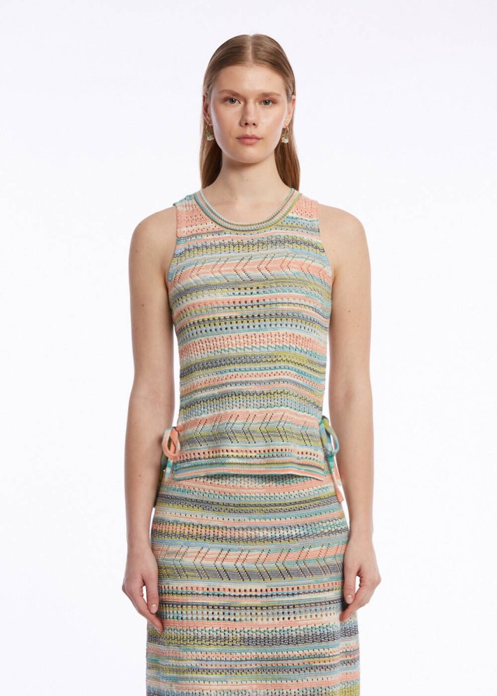 KNITSS - COLOR BLOCK KNIT TOP EXOTIC