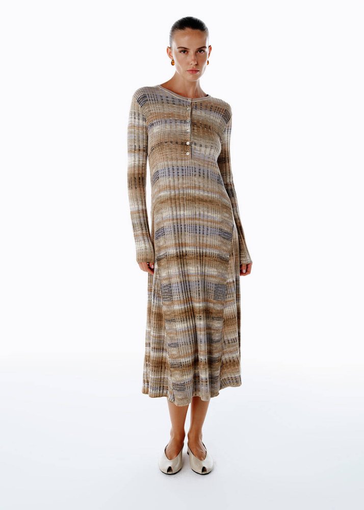 KNITSS - COLOR BLOCK ORGANIC COTTON KNIT DRESS