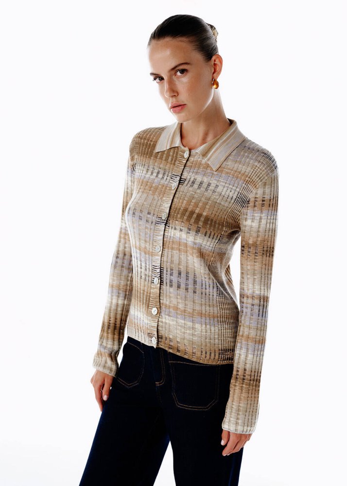 KNITSS - COLOR BLOCK ORGANIC COTTON KNIT TOP