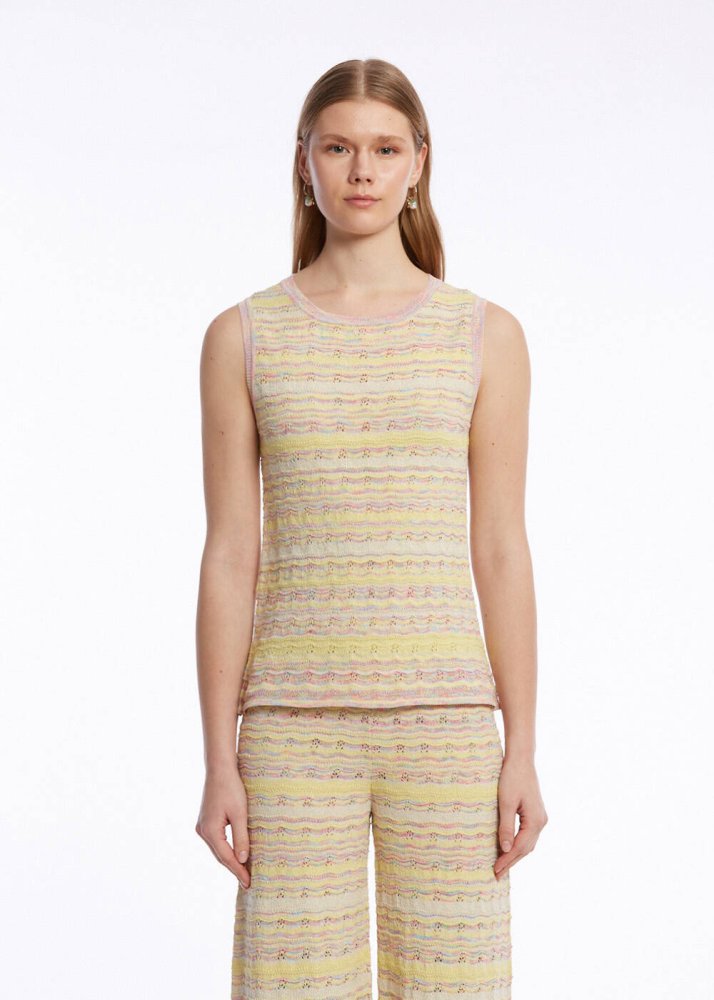 KNITSS - COLOR BLOCK SOFT CANDY KNIT TOP