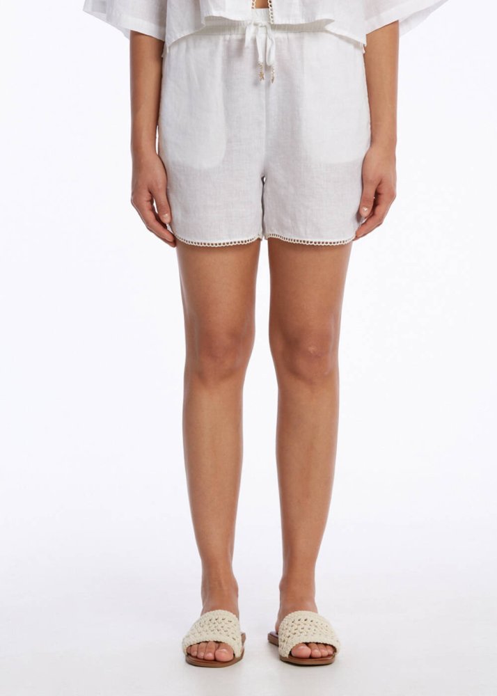 KNITSS - CONTRAST DETAILED PEARLY KNIT SHORTS