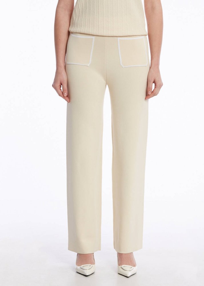 KNITSS - CONTRAST STRIPED SAND KNIT PANTS