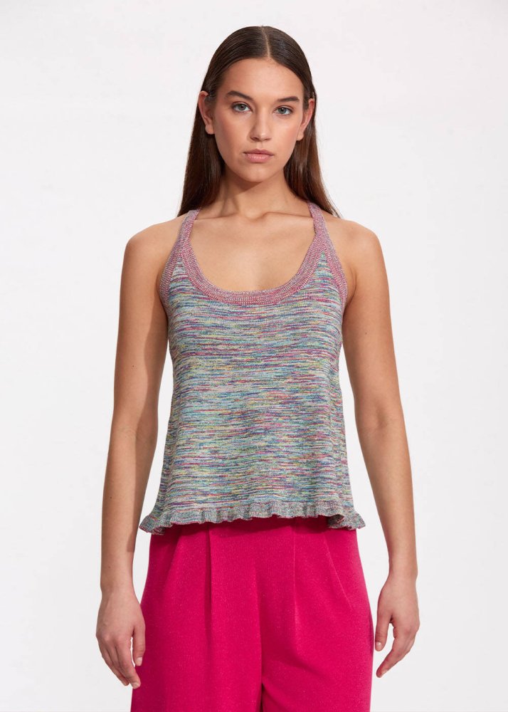 KNITSS - CROSS BACK STRAPS KNIT TOP