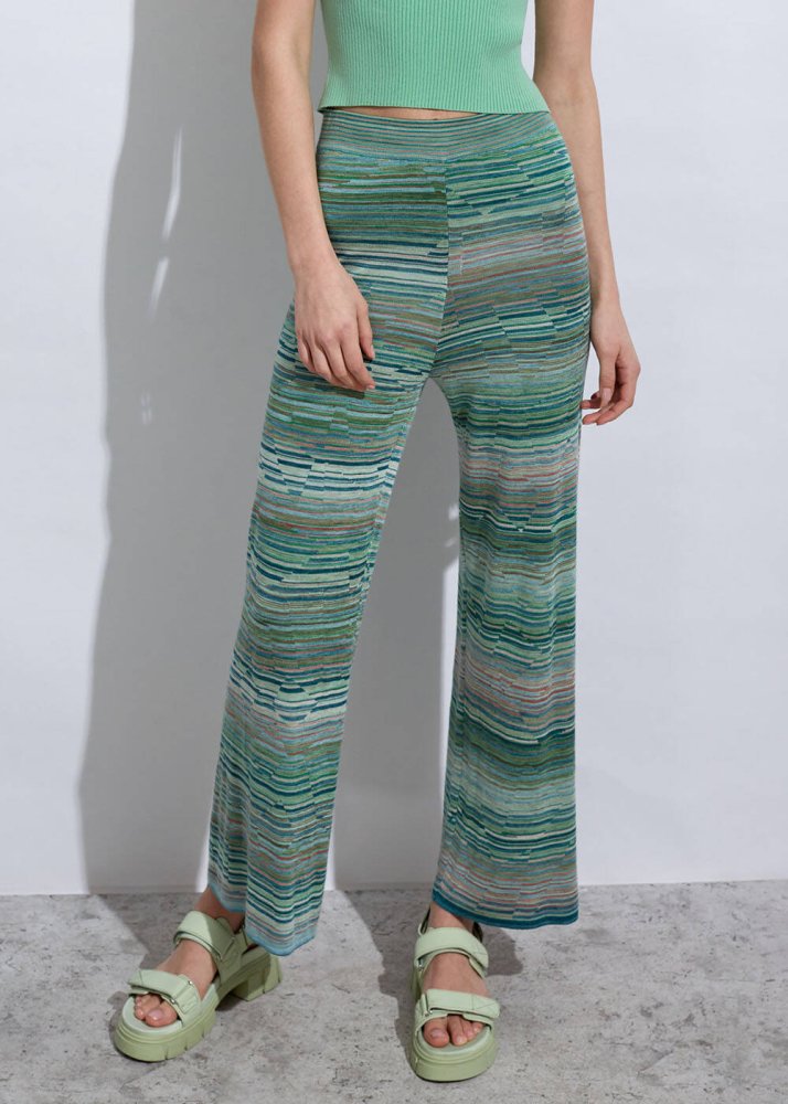 KNITSS - Degrade Patterned Verdıgrıs Knıt Pants