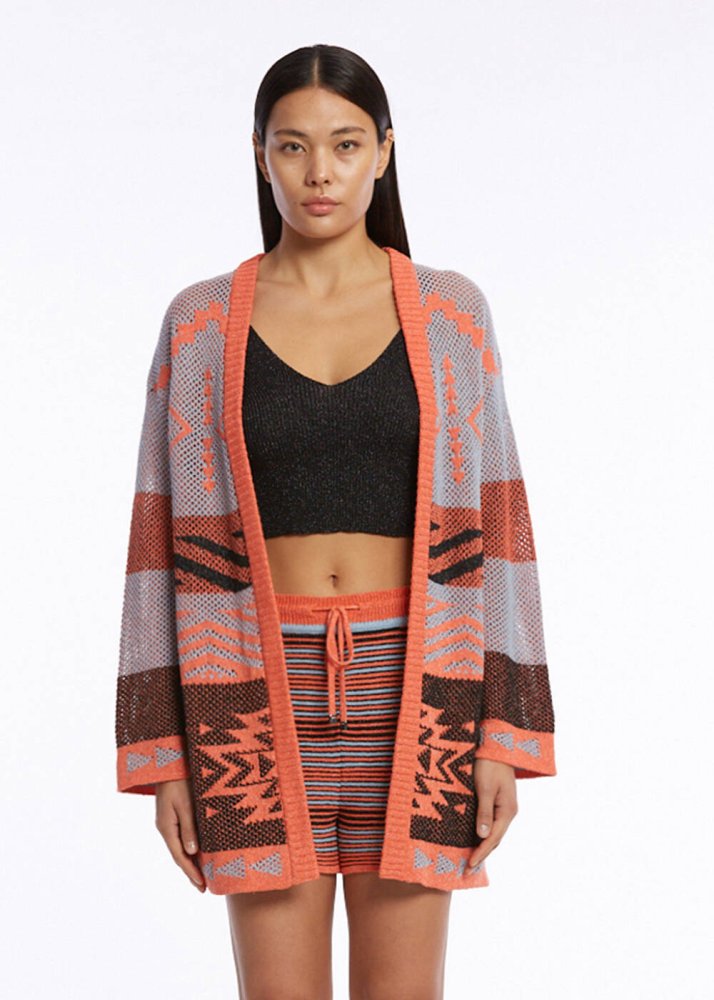 KNITSS - ETHNIC PATTERNED SUNSET KNIT CARDIGAN