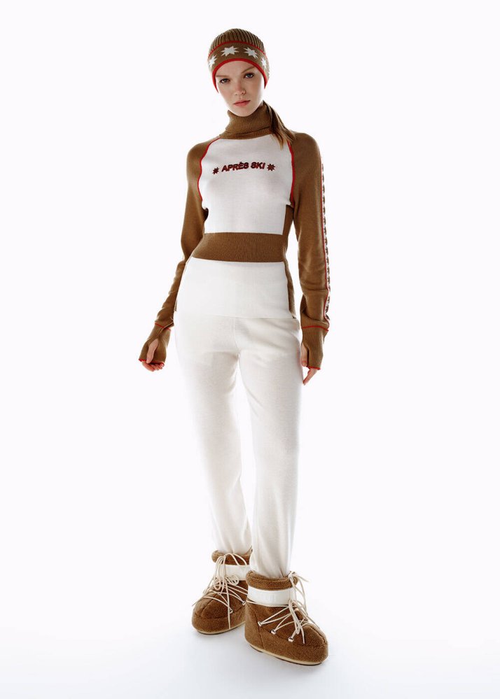 KNITSS - EXTRAFINE ECRU MERINO WOOL KNIT PANTS