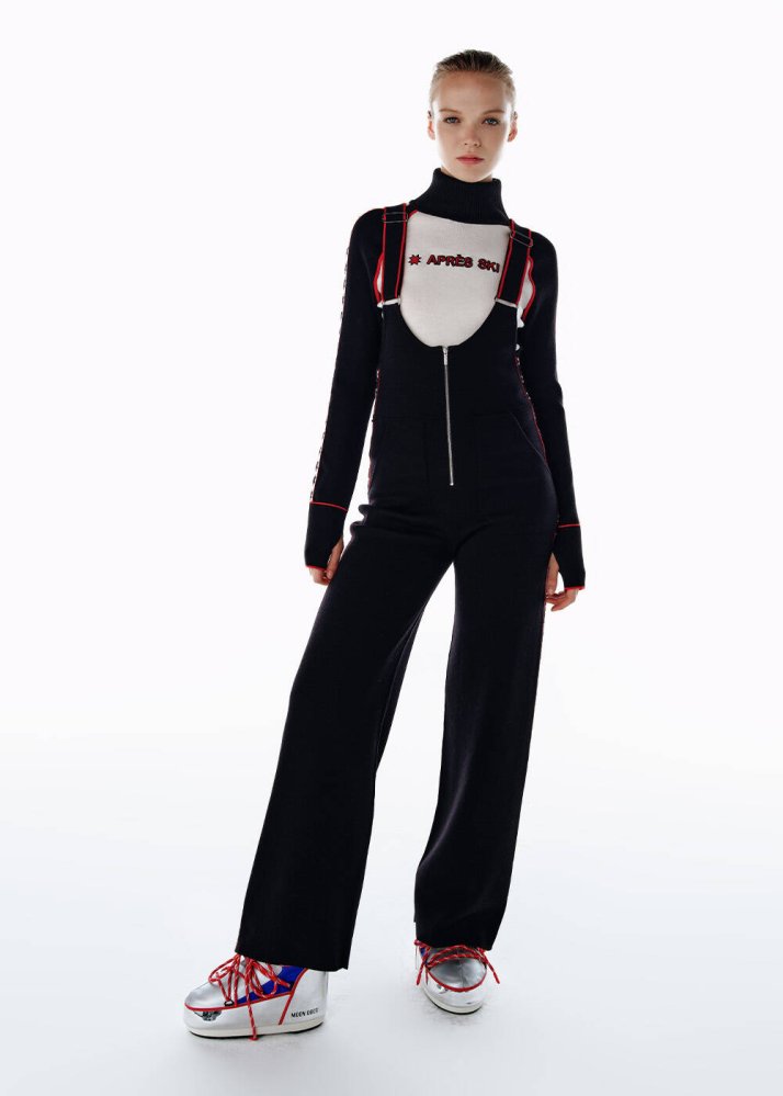 KNITSS - EXTRAFINE MERINO WOOL KNIT JUMPSUIT BLACK