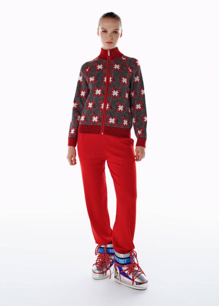 KNITSS - Extrafıne Red Merino Wool Knit Pants