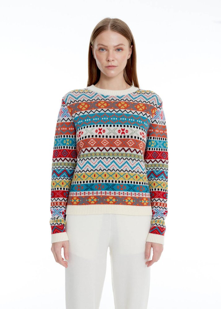 KNITSS - FAIR ISLE PATTERNED EXTRAFINE MERINO WOOL SWEATER
