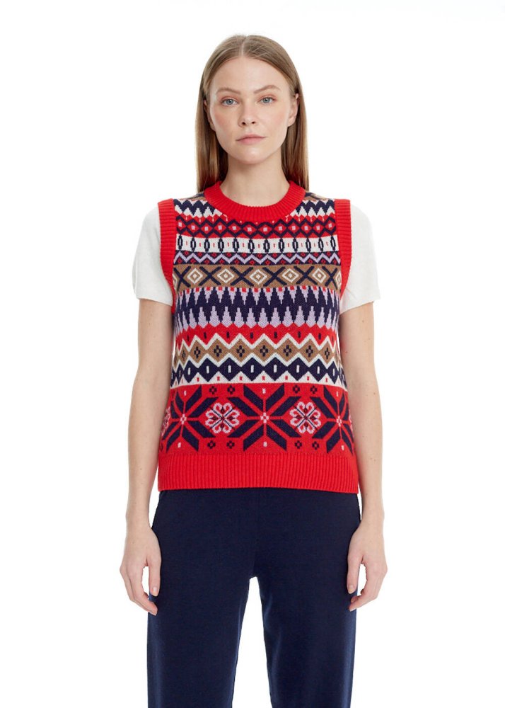 KNITSS - FAIR ISLE PATTERNED MERINO WOOL VEST