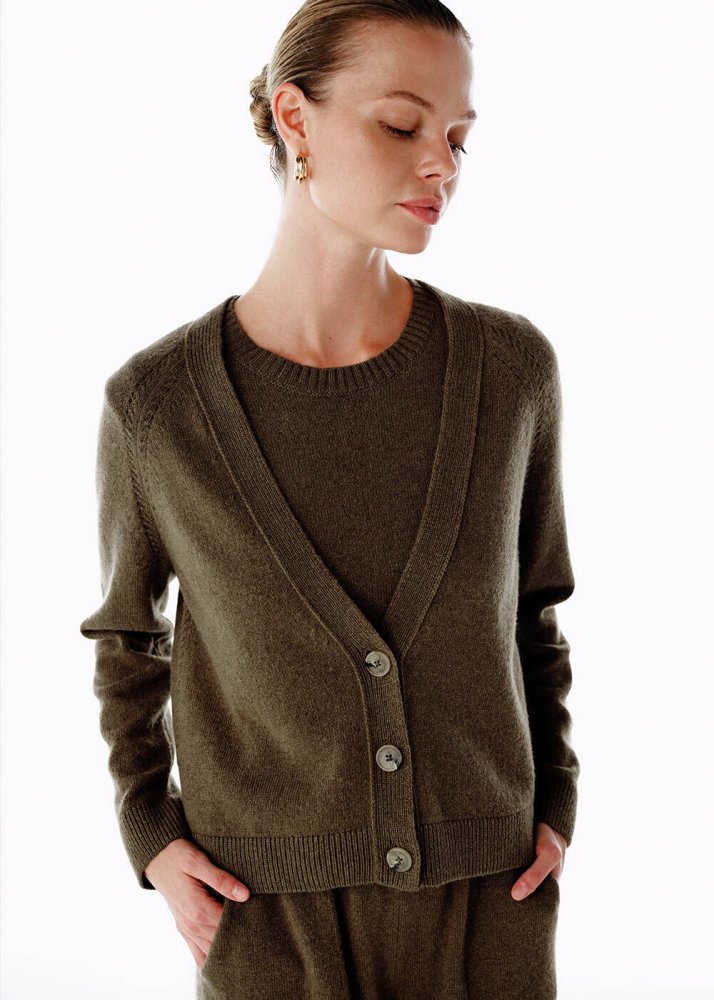 KNITSS - Kaşmir Triko Hırka Haki