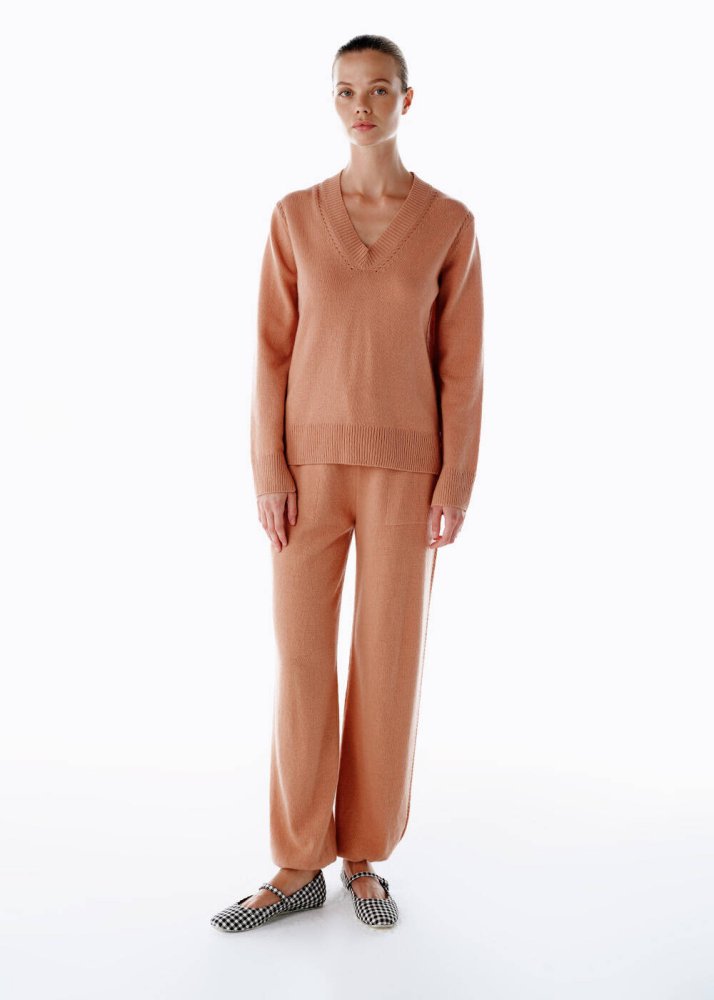 KNITSS - Kaşmir Triko Pantolon Pembe