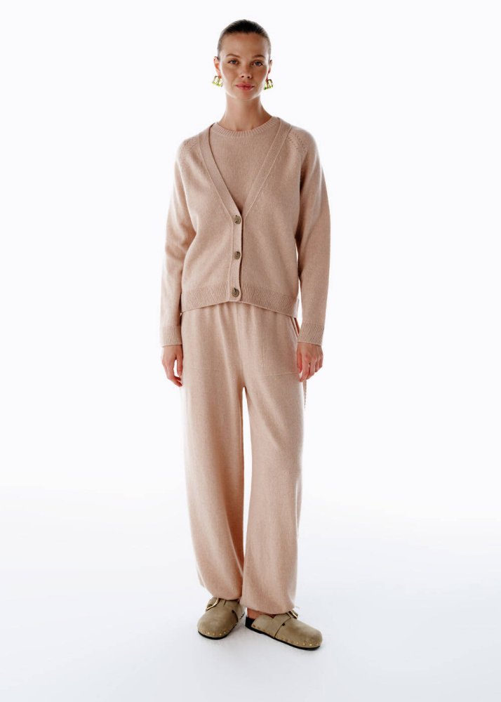 KNITSS - Kaşmir Triko Pantolon Pudra