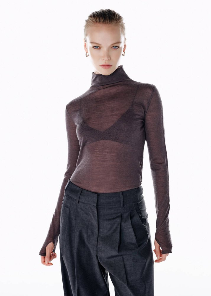 KNITSS - Koyu Gri Ultrafıne Merino Yün Karışımlı Triko