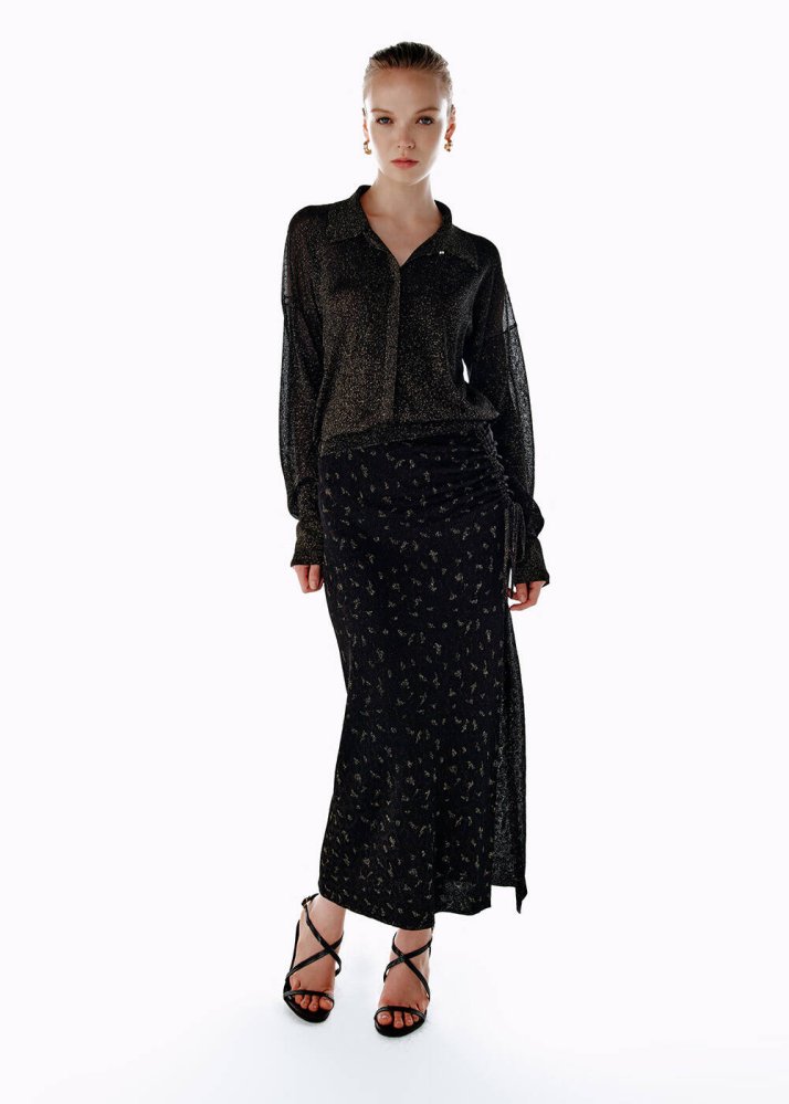 KNITSS - Leopar Desenli Triko Etek