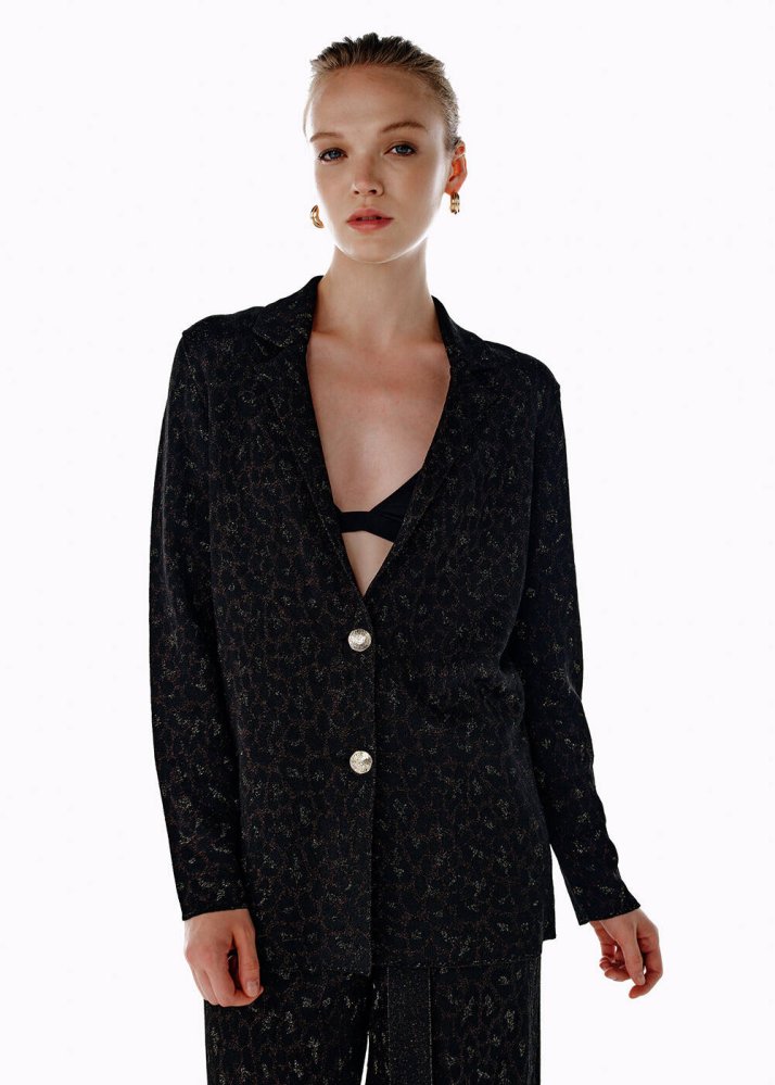 KNITSS - LEOPARD PATTERNED KNIT JACKET