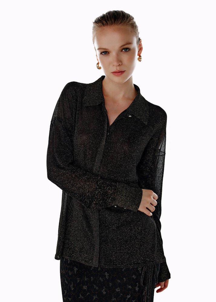 KNITSS - LEOPARD PATTERNED KNIT SHIRT