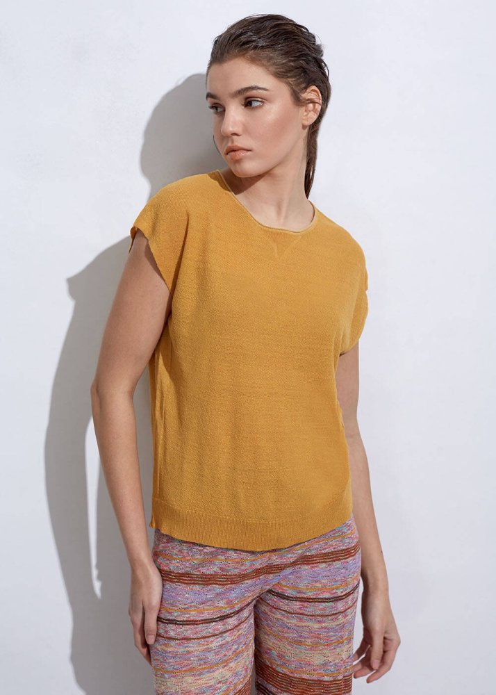 KNITSS - Linen Sleeveless Sundial Knit Top