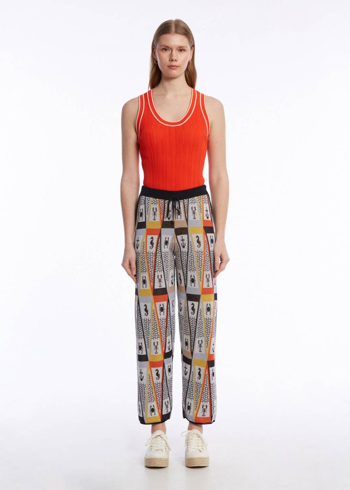 KNITSS - MARIN THEMED MULTICOLOUR KNIT PANTS