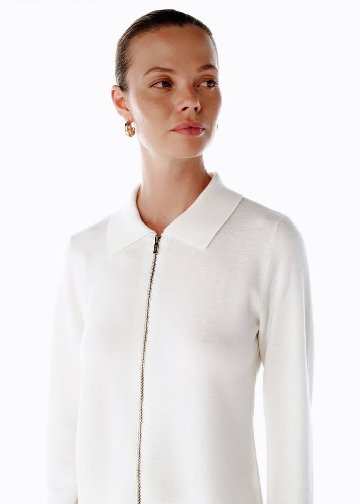 KNITSS - MERINO WOOL RICH BLEND ECRU KNIT JACKET