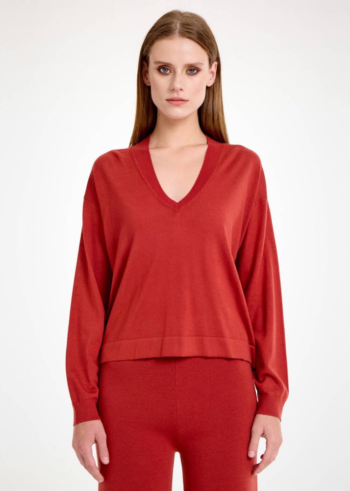 KNITSS - Merino Yün Karışımlı Kiremit Triko