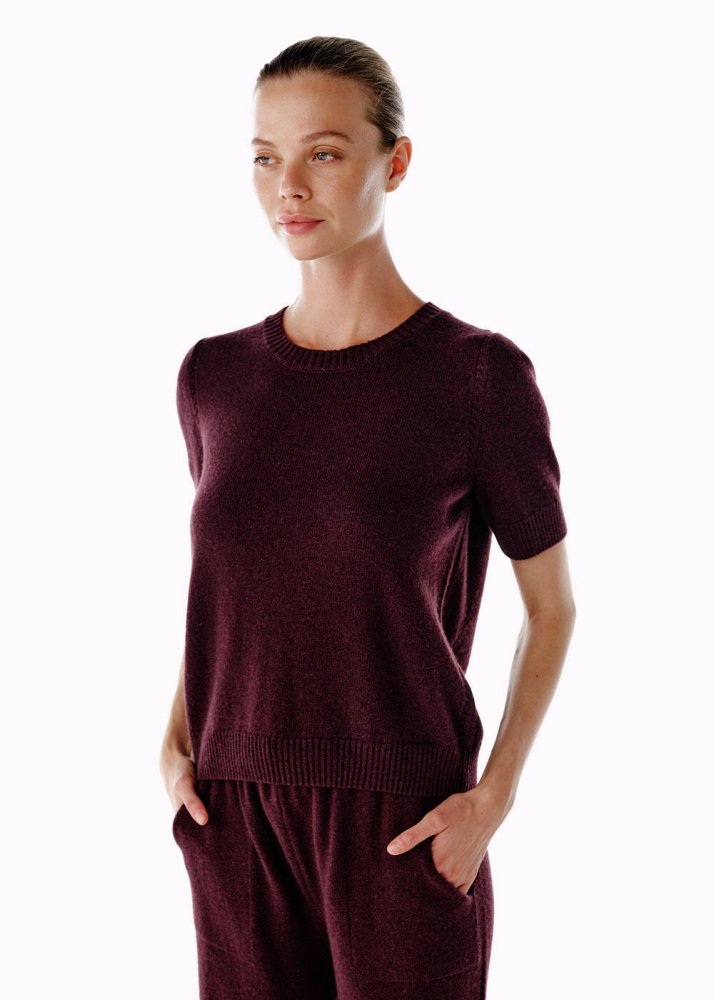 KNITSS - Mürdüm Kaşmir Triko Üst