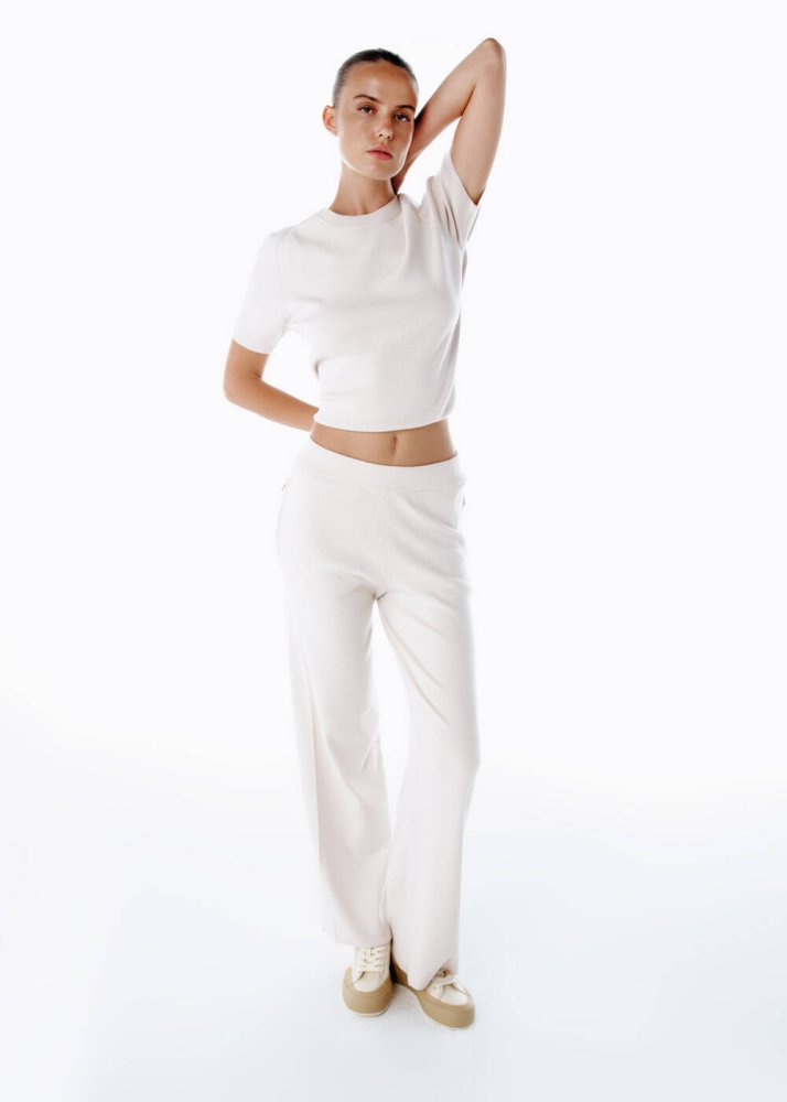 KNITSS - NATURAL MERINO WOOL BLEND KNIT PANTS