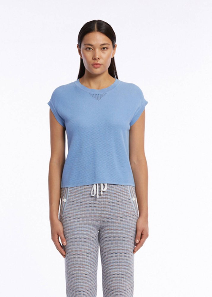 KNITSS - ORGANIC COTTON CORNFLOWER KNIT TOP