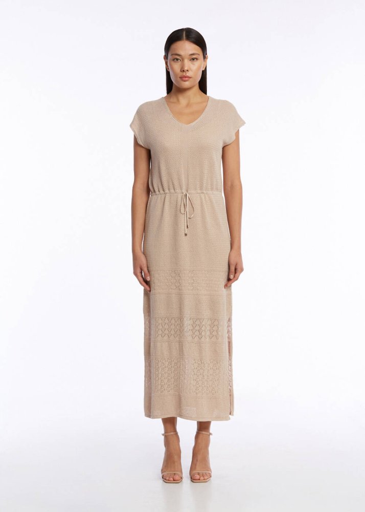 KNITSS - ORGANIC COTTON LINEN KNIT DRESS DESERT