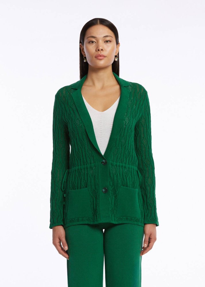 KNITSS - ORGANIC COTTON LINEN OASIS GREEN KNIT JACKET