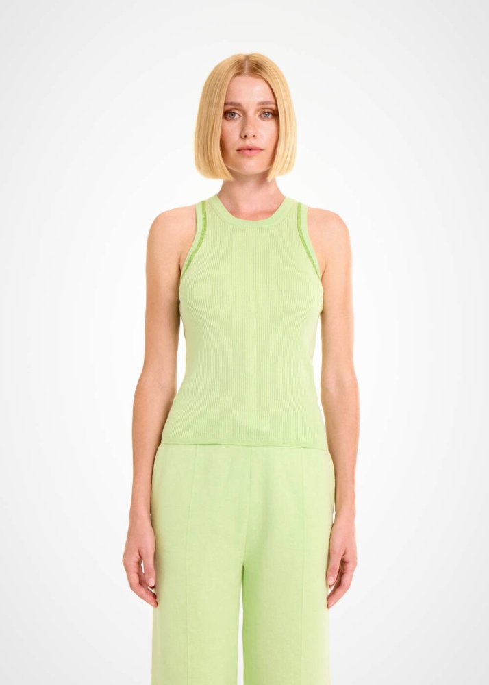 KNITSS - Organik Pamuk Açık Yeşil Loungewear Triko Üst