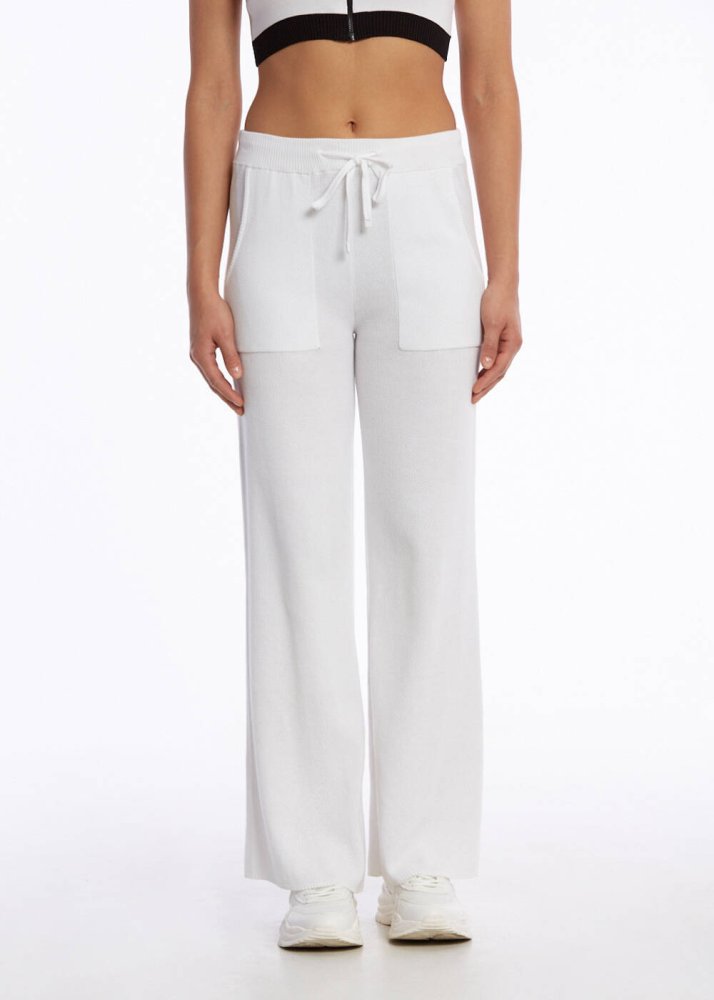 KNITSS - Organik Pamuk Beyaz Triko Pantolon