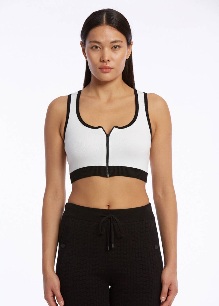 KNITSS - Organik Pamuk Crop Beyaz Triko Üst