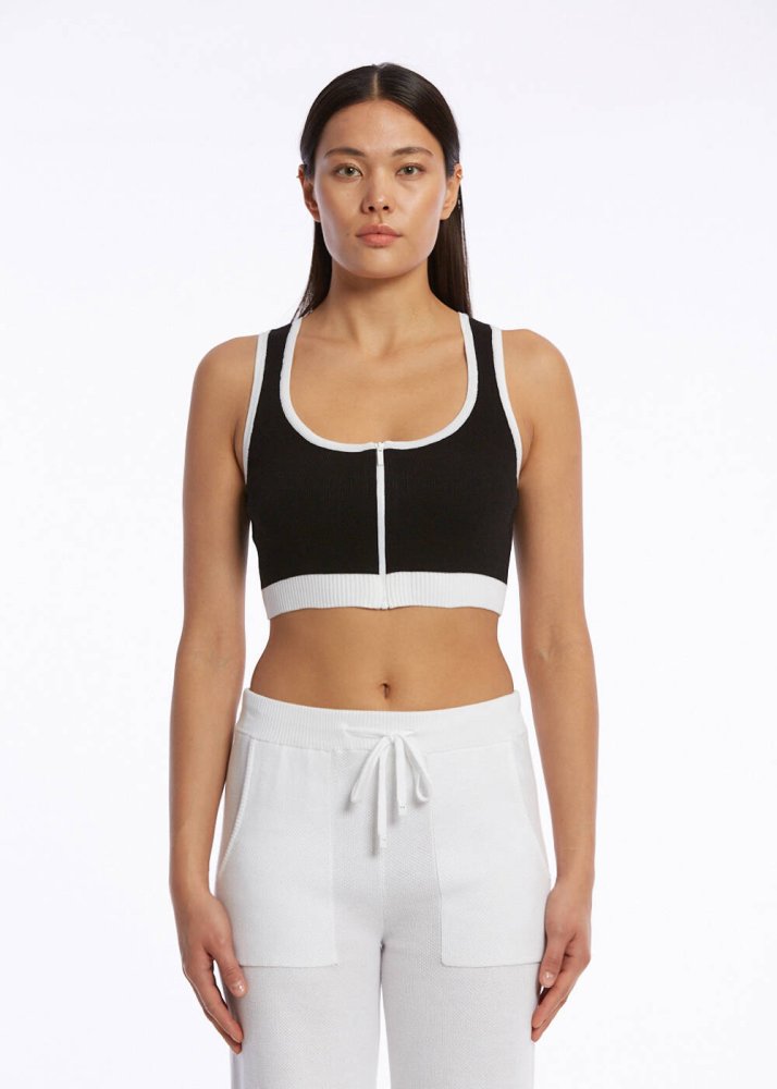 KNITSS - Organik Pamuk Crop Siyah Triko Üst