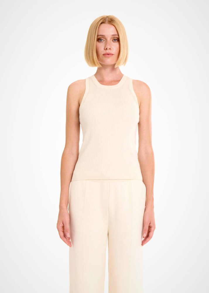 KNITSS - Organik Pamuk Krem Loungewear Triko Üst