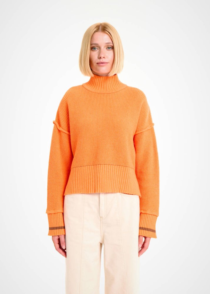 KNITSS - Oversıze Crop Turuncu Triko