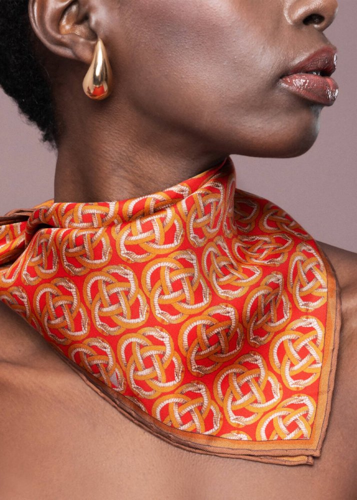 PHERAHS - PHERAHS LOGO PURE SILK SCARF