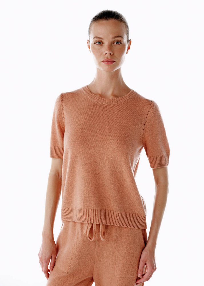 KNITSS - PINK CLAY CASHMERE KNIT TOP