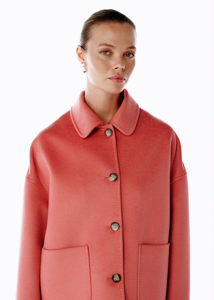 KNITSS - PINK CLAY WOOL COAT