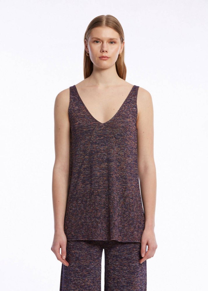 KNITSS - POINTELLA DETAIL PURPLE KNIT TOP