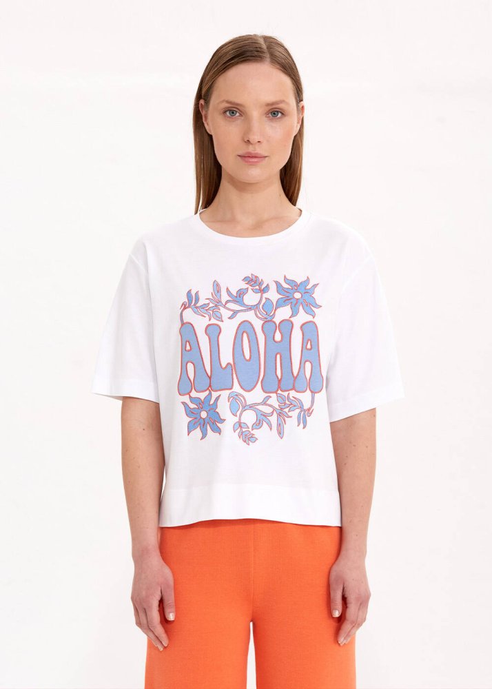 KNITSS - PURE COTTON CORNFLOWER ALOHA T-SHIRT
