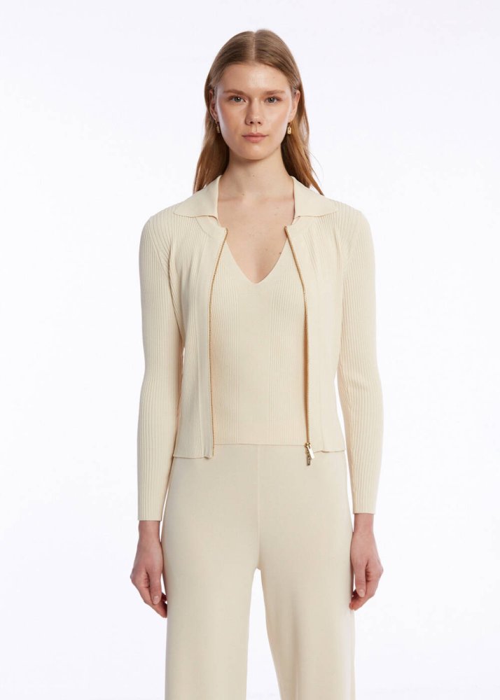 KNITSS - RIBBED SAND KNIT CARDIGAN