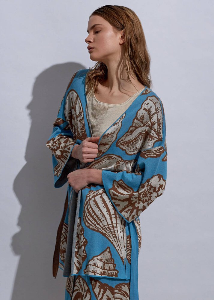 KNITSS - Seashell Patterned Knit Kimono