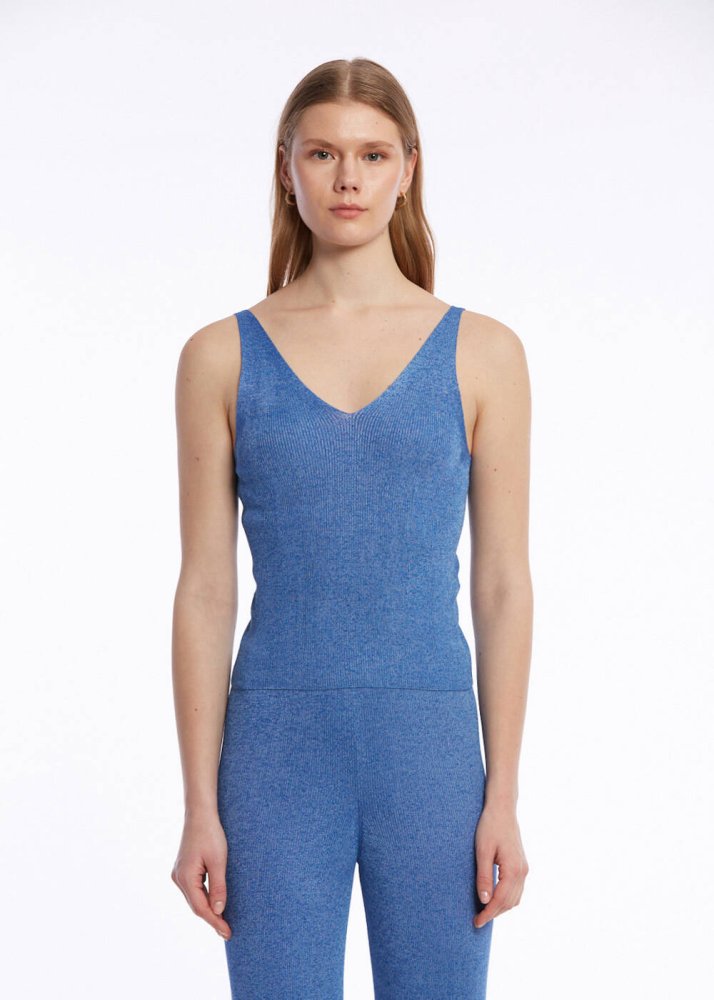 KNITSS - SLIM FIT AZURE KNIT TOP