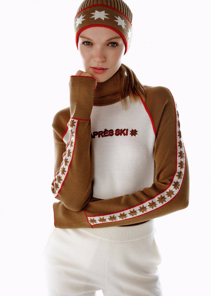 KNITSS - STAR PATTERNED MERINO WOOL CAP CAMEL