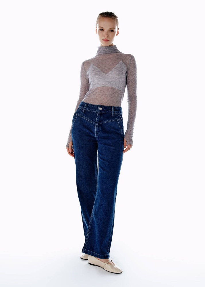 KNITSS - STRAIGHT LEG DENIM PANTS MIDBLUE