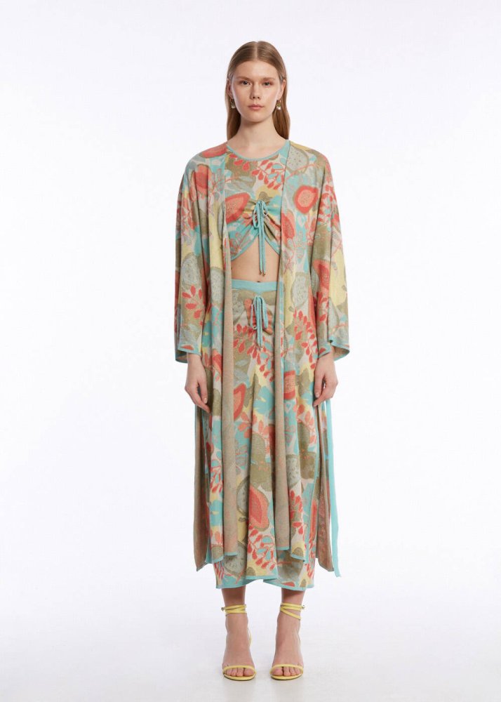 KNITSS - TROPICAL PATTERN KNIT CAFTAN