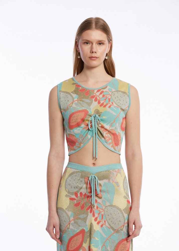 KNITSS - TROPICAL PATTERN KNIT TOP